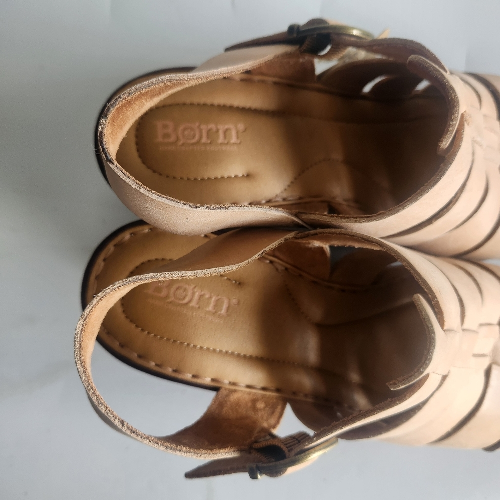 NWT  BORN Hartley Platform Sandals Natural Tan Size 11 - Picture 13 of 15